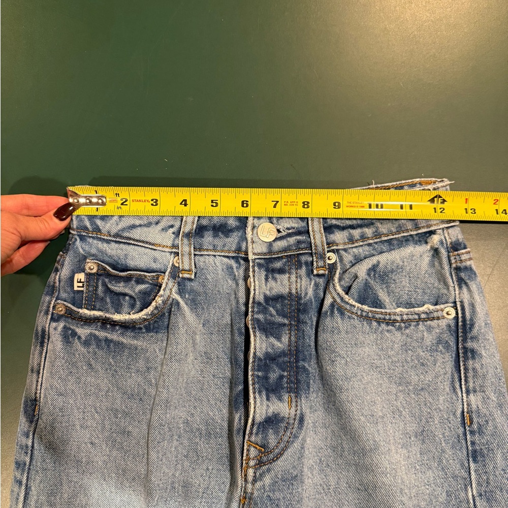 Lovers + Friends High Rise Straight Leg Raw Fray Hem Jeans - Picture 7 of 12